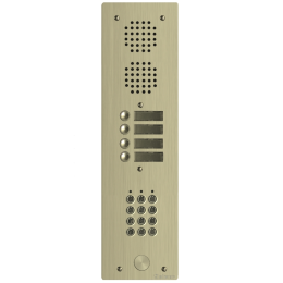 EVI-UHRCL1004/CH Platine aluminium HAUT-RISQUE audio 4 appels 1 rangée avec clavier Anodisée CHAMPAGNE