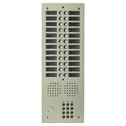 EVI-UHRCL2024/CH Platine aluminium HAUT-RISQUE audio 24 appels 2 rangées avec clavier Anodisée CHAMPAGNE