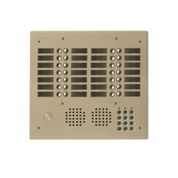 EVI-UHRCL4028/CH Platine aluminium HAUT-RISQUE audio 28 appels 4 rangées avec clavier Anodisée CHAMPAGNE