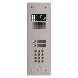 EVI-GTV62CL/102 Platine aluminium HAUT-RISQUE audio/vidéo  (GB2)  2 boutons 1 rangée + clavier