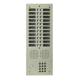 EVI-UHRCL2022/CH Platine aluminium HAUT-RISQUE audio 22 appels 2 rangées avec clavier Anodisée CHAMPAGNE