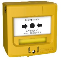 NTR-5710J1 Déclencheur Manuel JAUNE simple contact NEUTRONIC Gamme 57XX