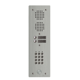 EVI-UHRCL1002 Platine aluminium HAUT-RISQUE audio 2 appels 1 rangée avec clavier