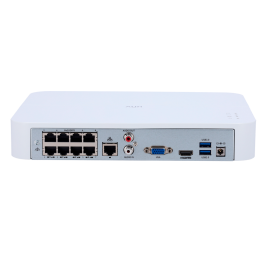 UNV-NVR501-08B-LP8 Gamme Prime Enregistreur NVR pour caméra IP 8 CH vidéo / 8 CH PoE Résolution maximale 8Mpx Bande passante 80 Mbps Prise en charge des fonctions intelligentes