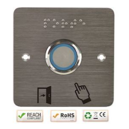IZX-SSP225 Plaque acier inoxydable 80 x 80 mm / percage d=25 mm braille porte + picto