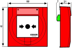 ESR-804963.EX.F0 Déclencheur manuel adressable IQ8 MCP pour zone Atex avec membrane, socle, couvercle de protection sans PE