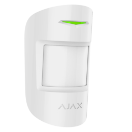 AJA-MOTIONPROTECT-W Ajax - Détecteur volumétrique PIR immunisé contre les animaux - Certificat de grade 2 - Bidirectionnel - Sans fil 868 MHz Jeweller - Antenne interne espace libre 2000 m - Indicateur de détection de mouvement - Detection: Rang 12 m