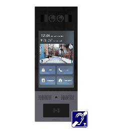 AKU-X915S-BIM Interphone vidéo Android SIP avec boucle magnétique, reconnaisance faciale et écran 8'' 1080p IK10. Double caméra 2MP Grand angle 115°. Façade Acier inoxydable. Prévoir boitier de montage.
