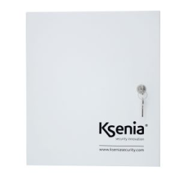 KSI-BM1/25W Boîtier métallique blanc Ksenia 255x295x85mm avec serrure latérale, équipé de porte-fusible et fusible 2A et alimentateur switching de 15Vdc- 25W, idéal pour centrale lares 4.0 - 16.