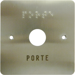 EVI-TFAC07/B Façade en inox pour bouton-poussoir T T07I gravée porte en lettres et en BRAILLE