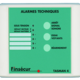 FIN-ATECO901 Coffret d'alarmes techniques 2 entrées contacts sec NO/NF - Alimentation 220 v et pile 9 v Sortie alimentée et sortie report de synthèse