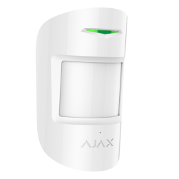 AJA-COMBIPROTECT-W Ajax - Détecteur volumétrique PIR immunisé aux animaux et détecteur de rupture de cristal - Certificat de grade 2 - Bidirectionnel - Sans fil 868 MHz Jeweller - Antenne interne espace libre 1200 m - Indicateur de détection de mouv