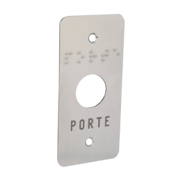 EVI-TFAC03/B Façade en inox pour bouton-poussoir T T03/I gravée porte en lettres et en BRAILLE