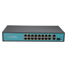 VDO-SW1916-F-300-HIPOE Switch PoE 16 ports PoE + 2 Uplink GIGA + 1 SFP Vitesse des ports 10/100 Mbps 65W port 1 / 30W port 2-16 / Maximum 300W Mode CCTV jusqu'à 250m a 10Mbps Hi-PoE / IEEE802.3at (PoE+) / af (PoE)