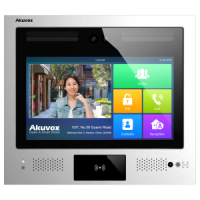 Interphone vidéo Android SIP avec écran 13'' 1080p. Caméra 2MP Grand angle 115° + 2 auxiliaires 2MP & 0.3MP. Façade Acier inoxydable. Prévoir boitier montage.