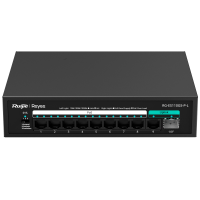 Reyee Switch PoE de bureau - 8 portsRJ45 + 1 Uplink RJ45 + 1 Uplink SFP - 8 Ports PoE+ 802.3af/at | Puissance totale 120W - Isolation des ports / Contrôle de flux / Surveillance