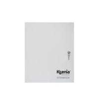 Boîtier métallique blanc Ksenia 325x400x90mm, emplacement pour 1 lares, 4 modules d'extension et une batterie 18 Ah, avec ouverture latérale et serrure à clé, équipé de porte-fusible et fusible 2A et alimentation de 15 Vdc - 50W.