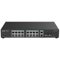 Switch Reyee PoE administrable Cloud - 16 PoE 802.3af/at + 2 SFP + 2 liaison uplink RJ45 - 18 RJ45 10/100/1000Mbps + 2 SFP 10/100/1000 - 30W par port 802.3af/at / Maximum 250W