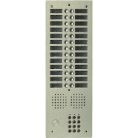 Platine aluminium HAUT-RISQUE audio 28 appels 2 rangées avec clavier Anodisée CHAMPAGNE