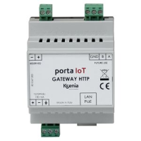 Porta IoT  Passerelle bidirectionnelle pour l'integration de dispositifs capable de recevoir/envoyer commandes http. La licence pour gérer jusqu'à 128 actions, y compris. Il est fourni avec un boîtier en plastique pour installatio