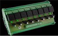 Relais rail DIN 12-30V AC/DC 8 relais / 8 LEDs Max. 250V AC / 10A - 30V DC / 10A